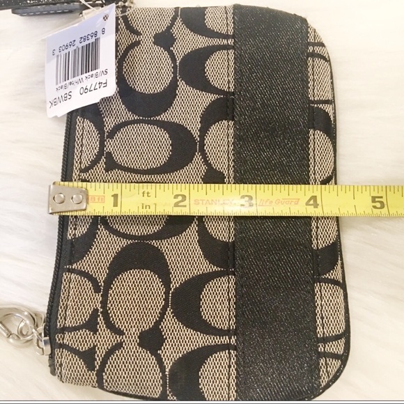 COACH BLACK & GRAY SIGNATURE LOGO WRISTLET - Picture 6 of 6